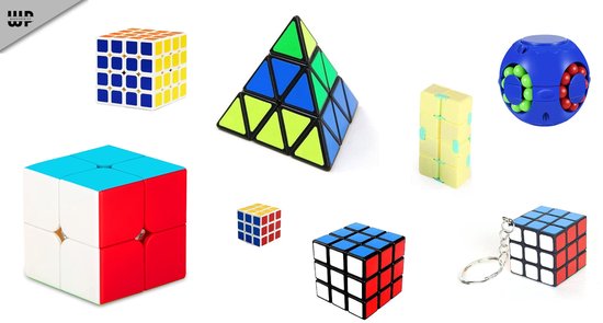 Wonderprice - Cube Puzzel cubes - Set 8 stuks Stressbestendig - Giftset - Concentratie - Training - Fun - Kubus - Pyramide Kubus - Speed Cube 2X2 - Bean Spinner Cube - Educatief - voor kinderen en volwassenen