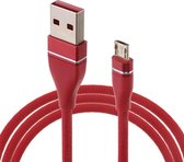 Nylon Weave Style USB naar Micro USB Data Sync-oplaadkabel, kabellengte: 1m, Voor Galaxy, Huawei, Xiaomi, LG, HTC en andere smartphones (rood)
