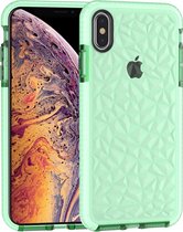 Diamond Texture TPU Case voor iPhone XS Max (groen)