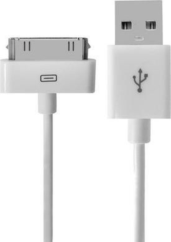 USB-gegevenskabel voor nieuwe iPad (iPad 3) / iPad 2 / iPad, iPhone 4 & 4S, iPhone 3GS / 3G, iPod touch, lengte: 1 m (origineel) (wit) - OPSO