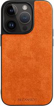 iPhone Alcantara Back Cover - Orange iPhone 14 Pro