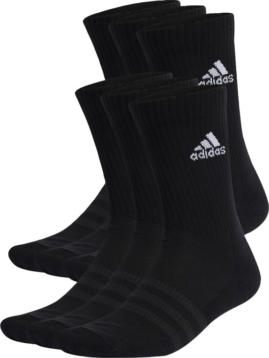 adidas Sportswear Cushioned Sportswear Crew Socks 6 Pairs - Unisex - Zwart- 22-24
