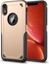 Schokbestendig robuust harnas beschermhoes voor iPhone XR (goud)