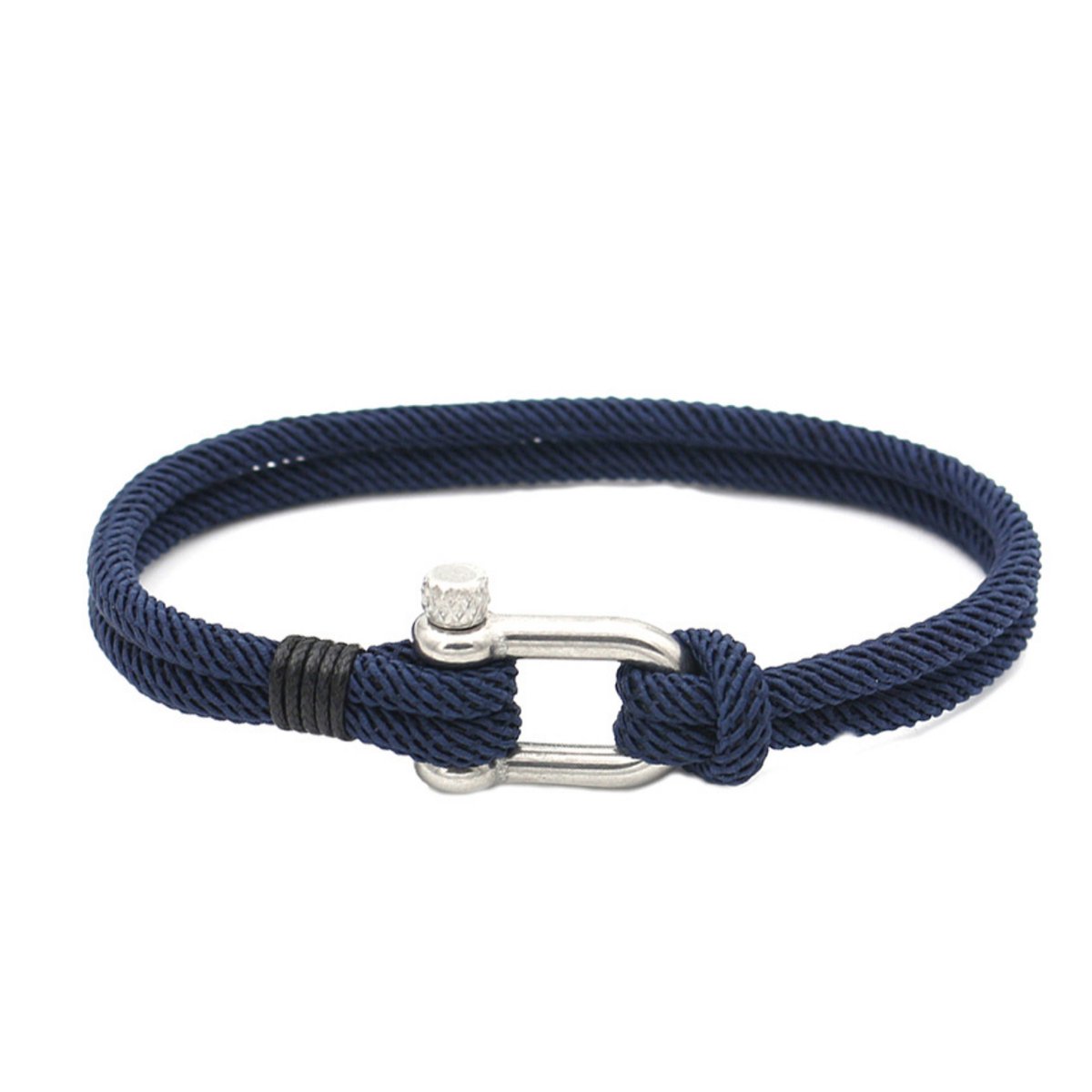 Kungu luxe Donkerblauw & Zilver rope armband voor heren en dames - Outdoor Milano line - Cadeau - Geschenk - Voor Man - Vrouw - Armbandje - Jewellery