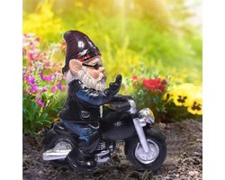 Hoogwaardige Tuinkabouter op de motor-Grappig en ondeugend ontwerp-11*6.5*13CM