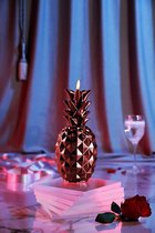 Rood metallic gelakte figuurkaars, design: Ananas XL Hoogte 20 cm (119 uur)