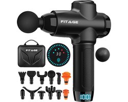 FITAGE Massage Gun Professioneel - Massage Apparaat - Massageapparaat Massagegun - Massage Pistool - Zwart