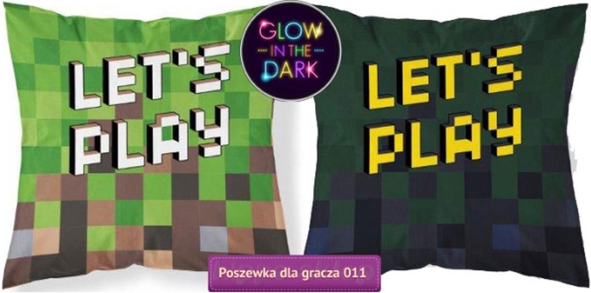 Bricks Sierkussen Game Kussen Glow in the Dark 40x40cm incl vulling