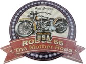 Route 66 "The Mother Road" Cut Out Metalen Bord - 39 x 35 cm