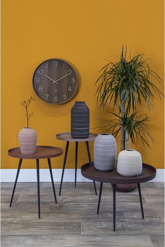 Karlsson Wandklok Pure - Donker lindehout - Medium - Ø40cm - Scandinavisch