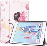 Case2go - Tablet Hoes geschikt voor de Apple iPad Mini (2019) - Tri-Fold Book Case - Flower Fairy