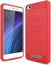 Geborstelde TPU Cover - Xiaomi Redmi 4A - Rood