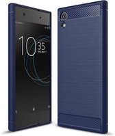 Geborstelde TPU Cover voor Sony Xperia XA1 Plus - Blauw