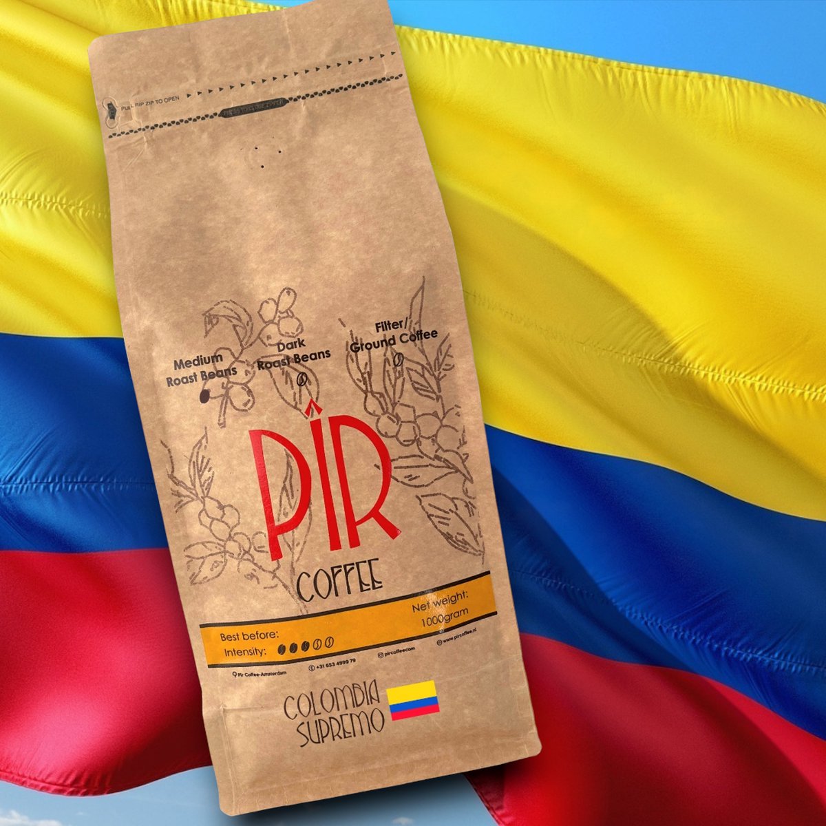 PÎR's Zuid-Amerika koffiebonen / 4x1000gr / 100% Arabica bonenkoffie
