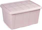 Plasticforte Opbergbox avec couvercle - Rose clair - 60L - plastique - 63 x 46 x 32 cm