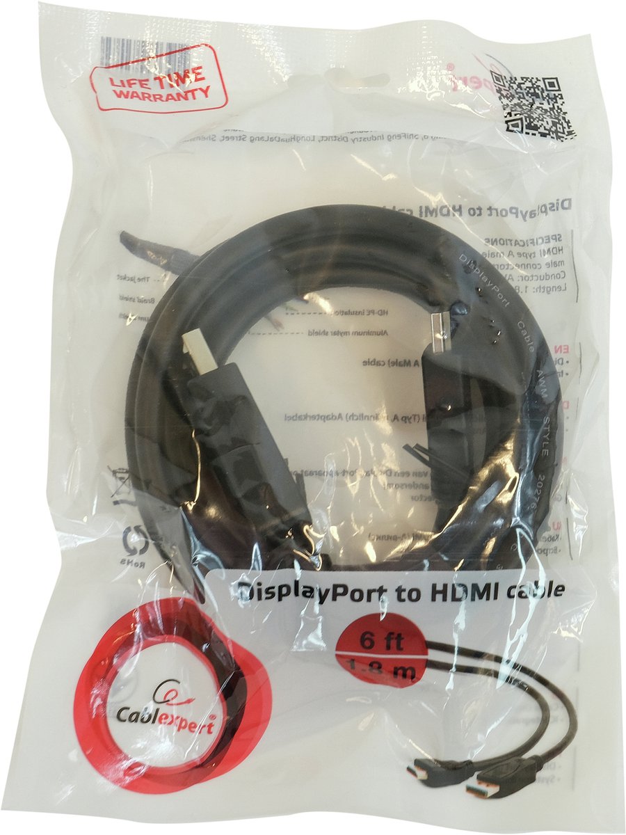 DisplayPort naar HDMI-kabel, 1.8 meter