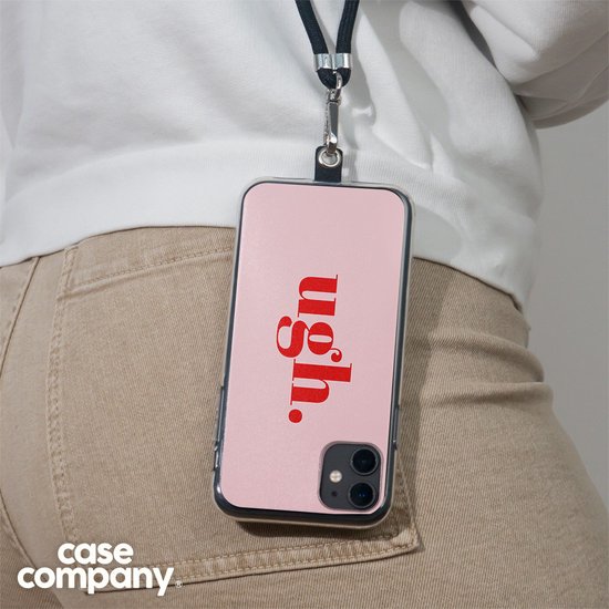 Case Company® - Coque Google Pixel 6a avec cordon - Ugh - Coque de téléphone avec cordon Zwart - Protection sur tous les côtés et sur le bord de l'écran