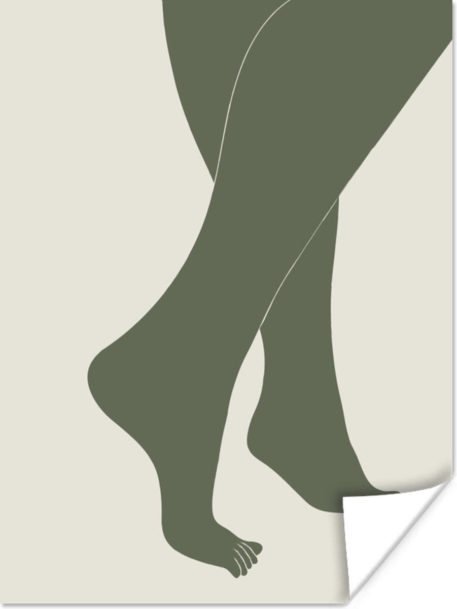 Poster Groen - Benen - Minimalisme - 60x80 cm