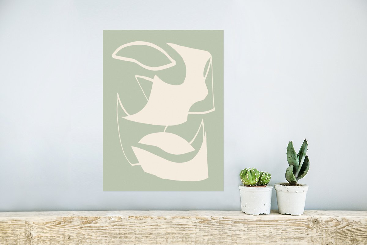 Poster Vormen - Abstract - Groen - 30x40 cm