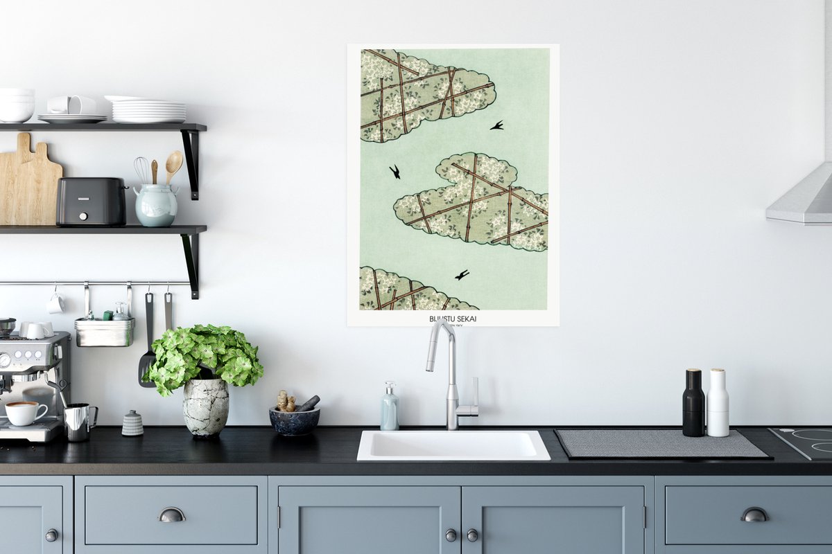 Poster Groen - Abstract - Vormen - Tekst - 60x80 cm