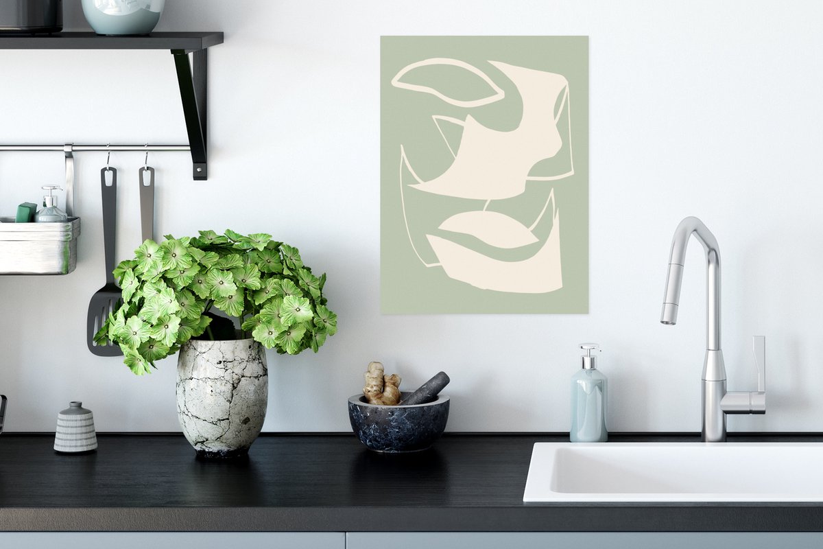 Poster Vormen - Abstract - Groen - 30x40 cm