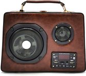 Retro Radio tas met Echte Radio en Bluetooth bruin - (wxhxd) ca. 26cm x 19cm x 9cm