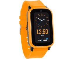 One2track Connect UP oranje | GPS horloge voor kinderen | Bekijk de locatie van je kind. Stel veilige zones in. En videobellen met de leukste smartwatch voor kinderen