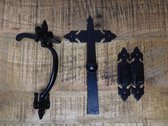 Serrure de porte antique - loquet de porte - noir - serrure à trappe - en fer