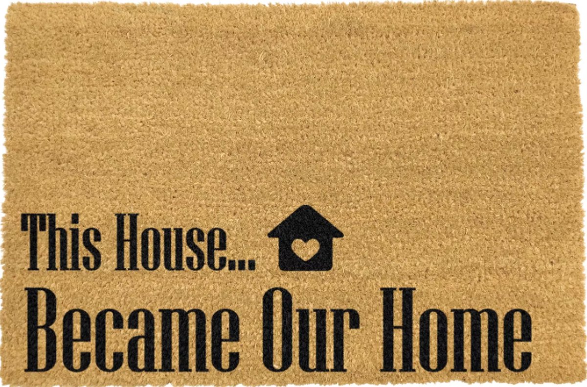 MadDeco - kokos deurmat - This house became our home - duurzaam gemaakt in europa - 60 x 40 cm