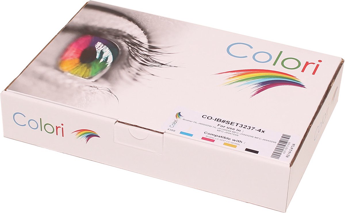 Colori huismerk Set 4x inkt cartridge geschikt voor Brother LC-3237 voor Brother HL-J6000DW HL-J6100DW MFC-J5945DW MFC-J6945DW MFC-J6947DW