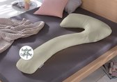 Theraline my7 Zijslaapkussen - Bamboo-Collection - Clay Grey 146 | Zwangerschapskussen | Voedingskussen | Lichaamskussen | Body Pillow
