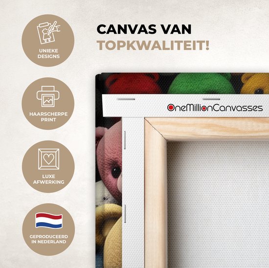 Toile Peinture Ourson - Teddy - Design - Kids - 30x40 cm - Décoration murale