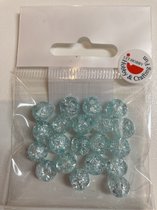Glaskralen - Crackle Kralen - 20 stuks - 8mm - Baby Blauw