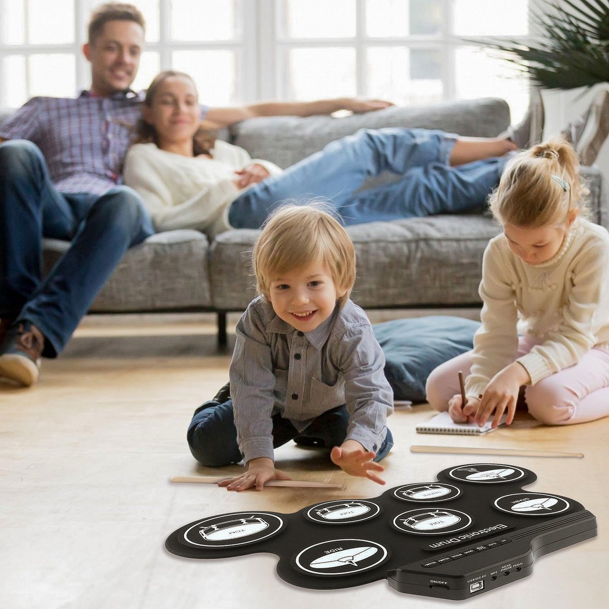 Luxe Drumstel - Inclusief Drumstokken En Oordopjes - Drumstel voor kinderen - Drumpad - Drumstel Elektronisch - Kinder Drumstel — afbeelding 6