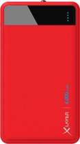 XLayer – Colour Line Powerbank Rood - Lithium-Polymeer (LiPo) - 4000 mAh - Geschikt voor Smartphones of Tablets - Kleine Accu voor Onderweg – Rood