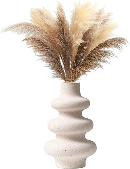 Keramische Vazen - Bloemen Nordic Stijl Handgemaakte Vaas - Droge Bloemen Witte Donut Vaas Pampasgras