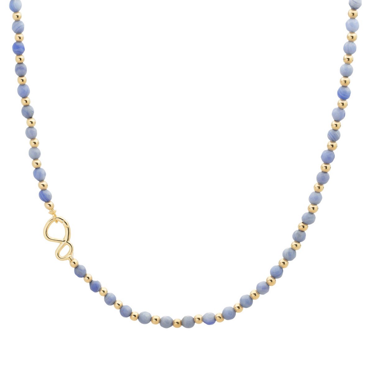 Sparkling Jewels ketting | Gold - Blue Lace Agate NLK03G-G47-042