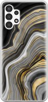 Leuke Telefoonhoesjes - Hoesje geschikt voor Samsung Galaxy A13 4G - Marble agate - Soft case - TPU - Print / Illustratie - Goud