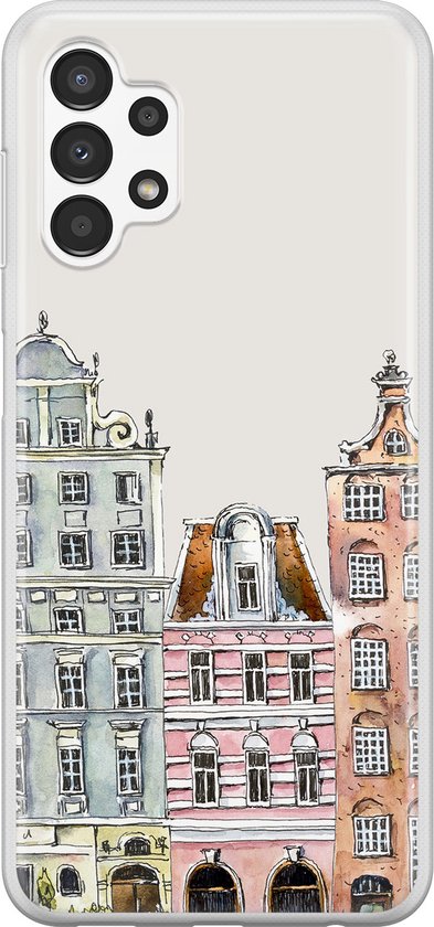 Coque en silicone Samsung Galaxy A13 4G - Maisons du canal - Coque souple pour téléphone - Amsterdam - Multi