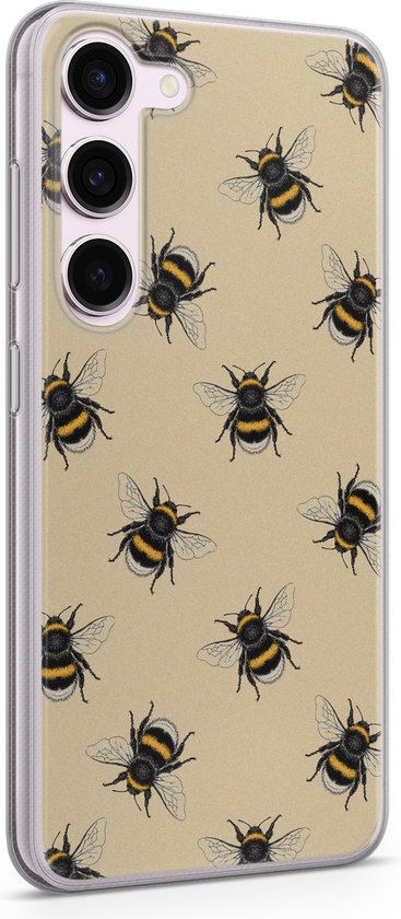 Coque Samsung Galaxy S23 silicone - Imprimé abeille - Coque souple pour téléphone - Imprimé / Illustration - Jaune