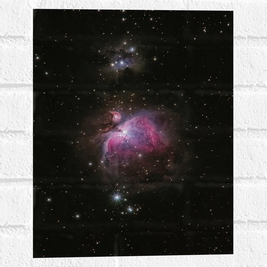 Muursticker - Paars Getinte Vlekken tussen de Sterren in het Universum - 30x40 cm Foto op Muursticker