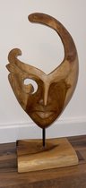 Handgemaakte houten decoratie masker op voet, Hout, Masker, Handgemaakte houten decoratie