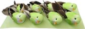 8 mintgroene vogeltjes op clip voor paasboom - paasdecoratie voor Pasen - paasversiering