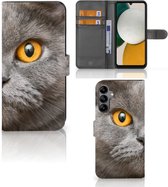 Telefoon Hoesje Geschikt voor Samsung Galaxy A34 Book Case Britse Korthaar