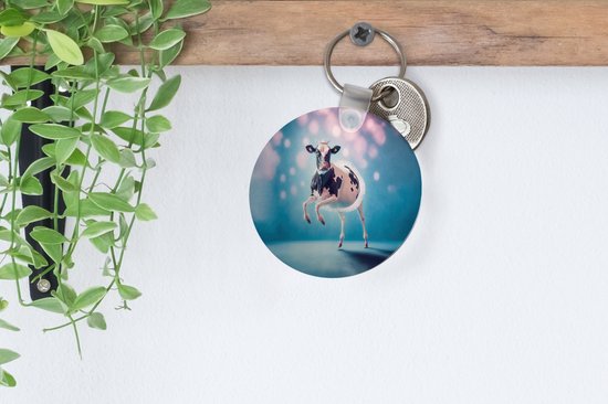 Porte-clés - Vache - Kroon - Ballet - Blauw - Rose - Enfants - Plastique - Rond - Cadeaux