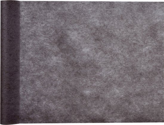 Santex Tafelloper op rol - zwart - 30 cm x 10 m - non woven polyester