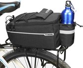 Trizand - Thermische fietstas - Zwart - fietstassen - met fleshouder - fietstas met vak