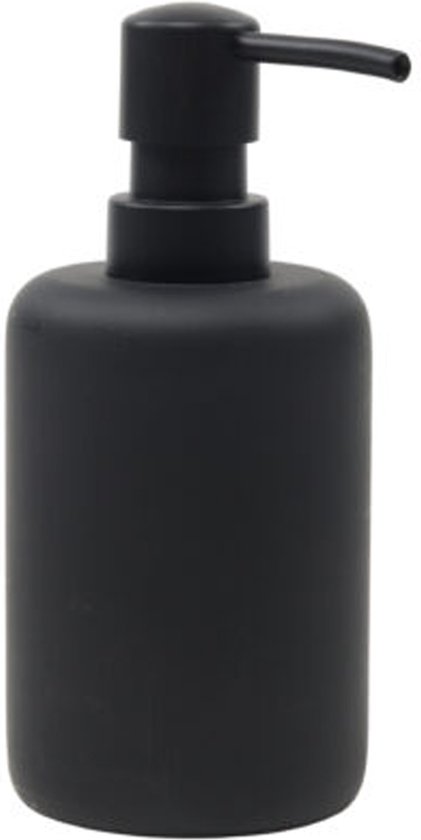 Svenska living Distributeur de savon - noir - céramique - D7 x 16 cm - 300 ml