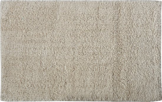 MSV Badkamerkleedje/badmat - voor op de vloer - creme wit - 45 x 70 cm - polyester/katoen