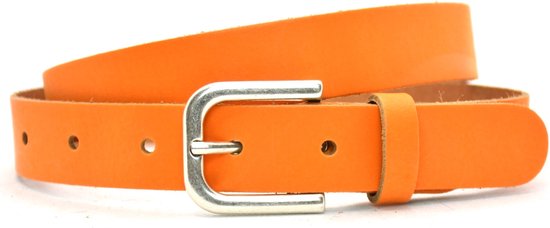 Dames riem Leer- Oranje - Riemmaat 95 - Totale lengte 110 cm- Koningsdag - WK oranje riem